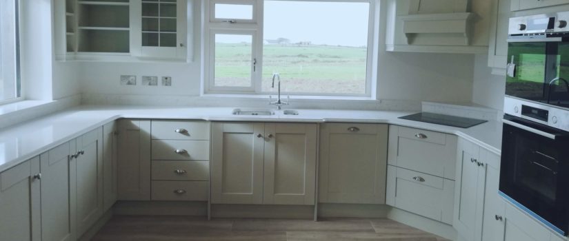 Quartz fusion white kitchen worktop